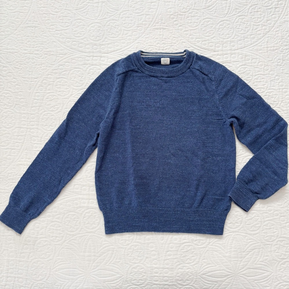 crewcuts by J.Crew Boy's Heritage Cotton Crewneck Sweater, Blue Sz 8